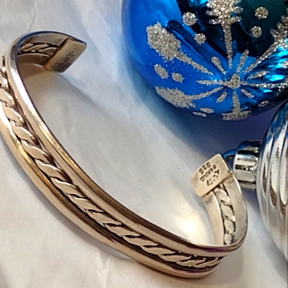 Solid Sterling Braided Bangle Bracelet - image 3